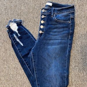 Kan Can Frayed Ankle Jeggings